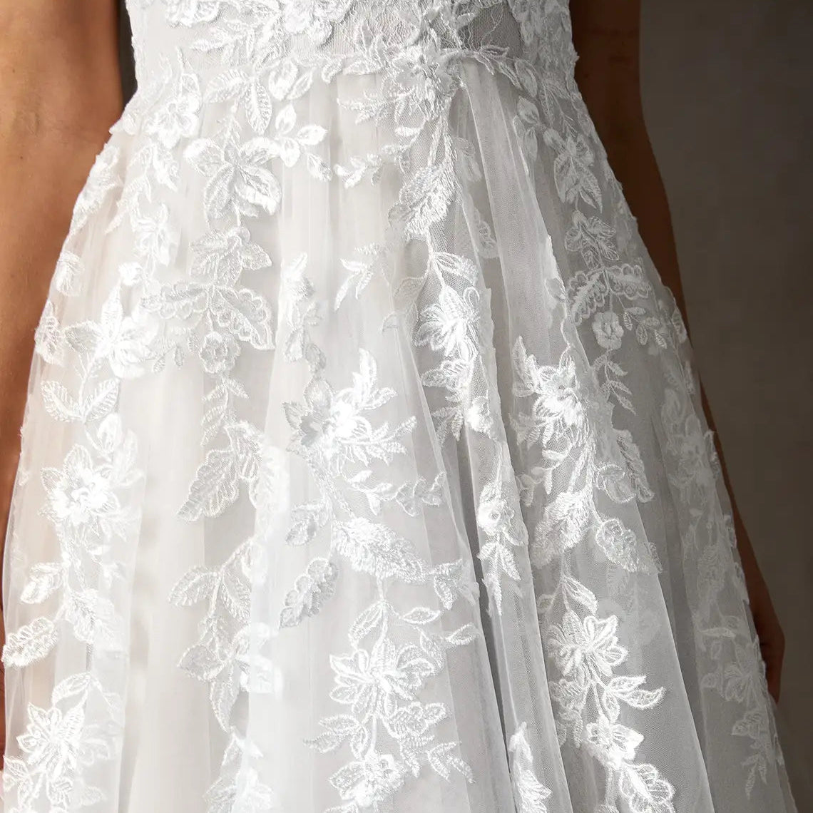 A Line V Neck Sequins Tulle Dress